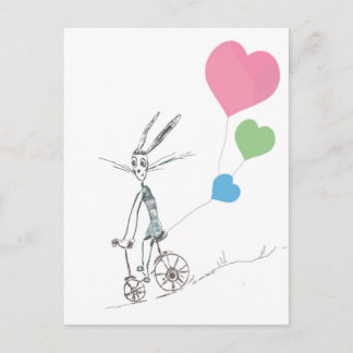 rabbit-with-Valentine-balloons-rides-a-bike.jpg Holiday Postcard