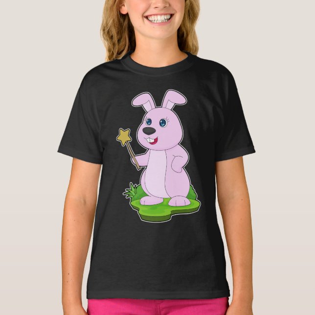 Rabbit Wizard Magic wand T-Shirt (Front)