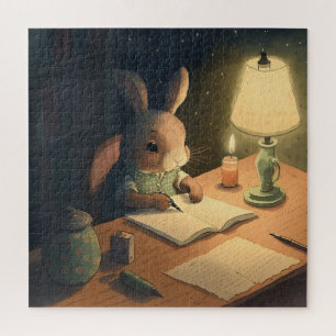 Rabbit Writing at Desk -  Jigsaw Puzzle
