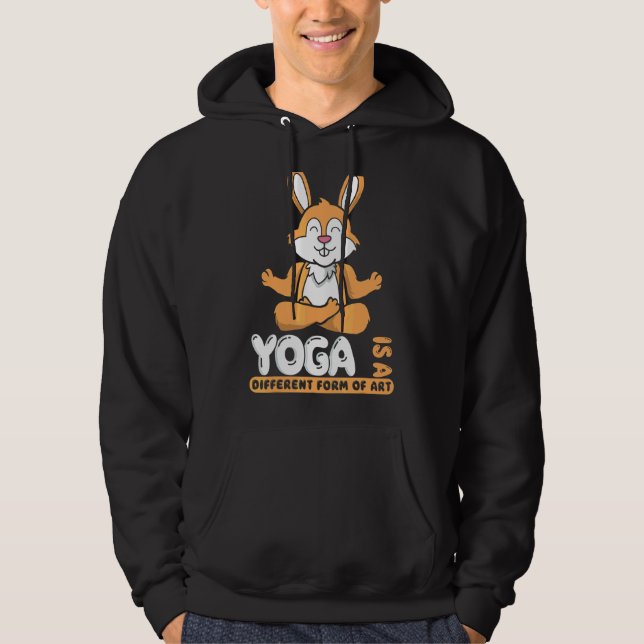 Rabbit Yoga  Meditating Bunny Hoodie (Front)