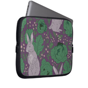 Rabbits and Cabbages Purple Electronics Bag