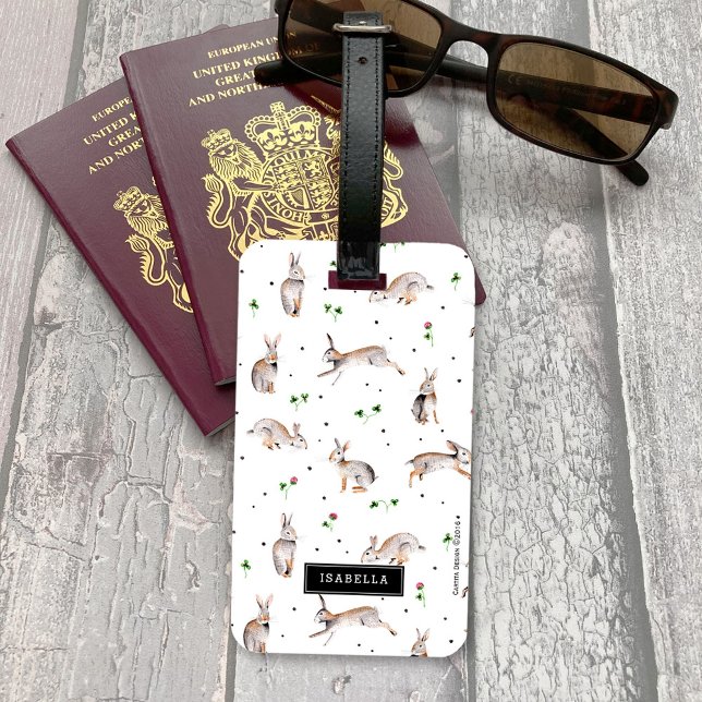 Rabbits and Clover | Travel vacation | Luggage Tag (Rabbits and Clover | Travel vacation | Luggage Tag)