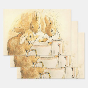 Rabbits and Milk Pudding by Beatrix Potter Wrapping Paper Sheet
