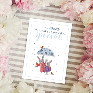 Rabbits and Robins Mother's Day from Daughter Thank You Card