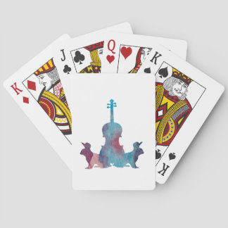 Rabbits and viola playing cards