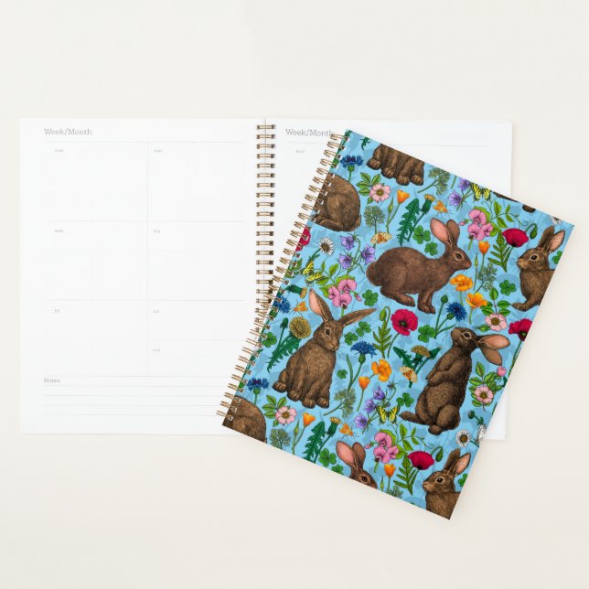Rabbits and wildflowers planner (Display)