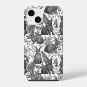 Rabbits and woodland flora 2 Case-Mate iPhone Case