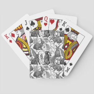 Rabbits and woodland flora 2 playing cards