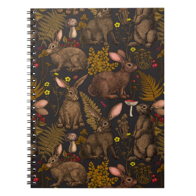 Rabbits and woodland flora 3 Notebook (Front)