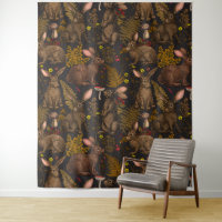Rabbits and woodland flora 3 Tapestry