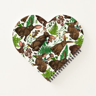 Rabbits and woodland flora 4 notebook