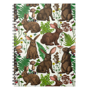 Rabbits and woodland flora 4 notebook
