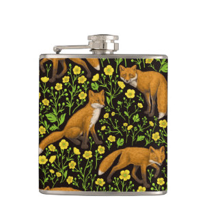 Rabbits and woodland flora Flask
