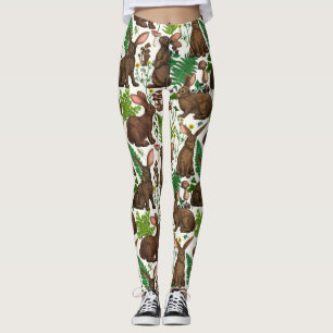 Rabbits and woodland flora Leggings