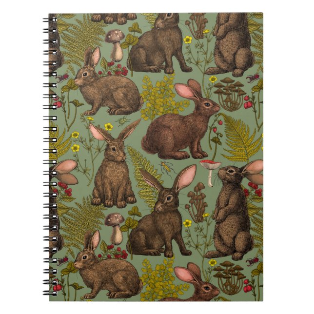 Rabbits and woodland flora Notebook (Front)