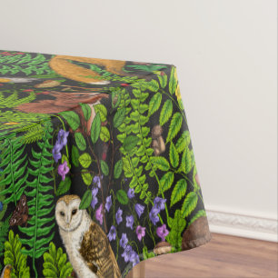 Rabbits and woodland flora Tablecloth
