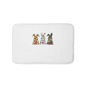 Rabbits Bunnies Leopard Camouflage Happy Easter Da Bath Mat