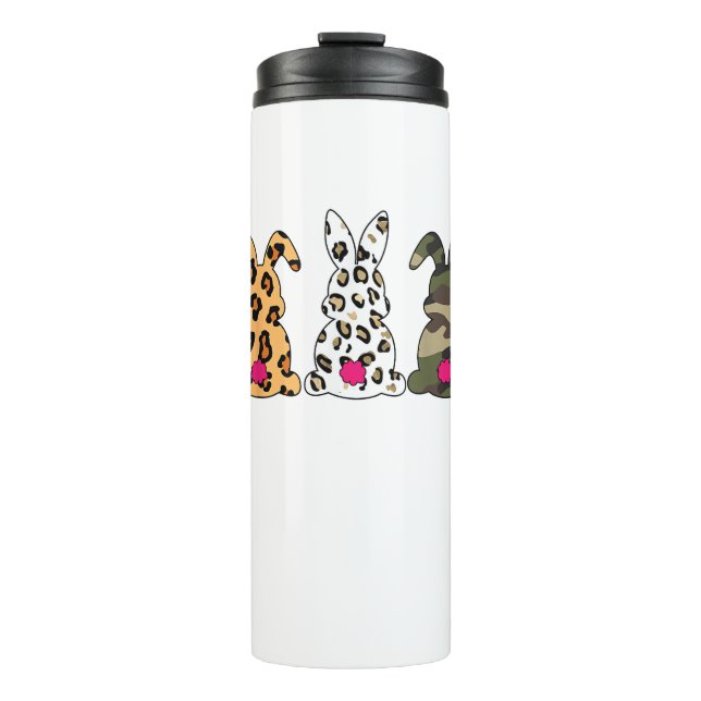 Rabbits Bunnies Leopard Camouflage Happy Easter Da Thermal Tumbler (Front)