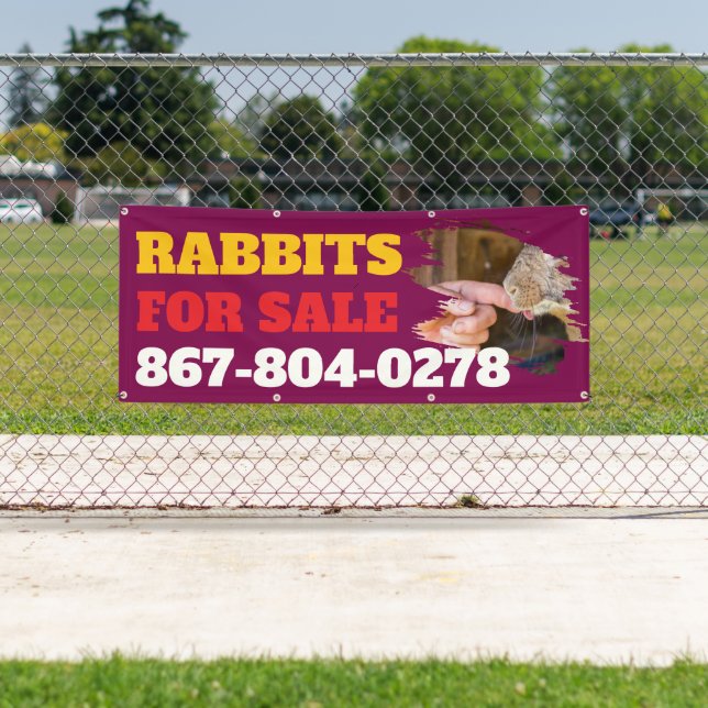 Rabbits For Sale Outdoor Custom Banner (Insitu)