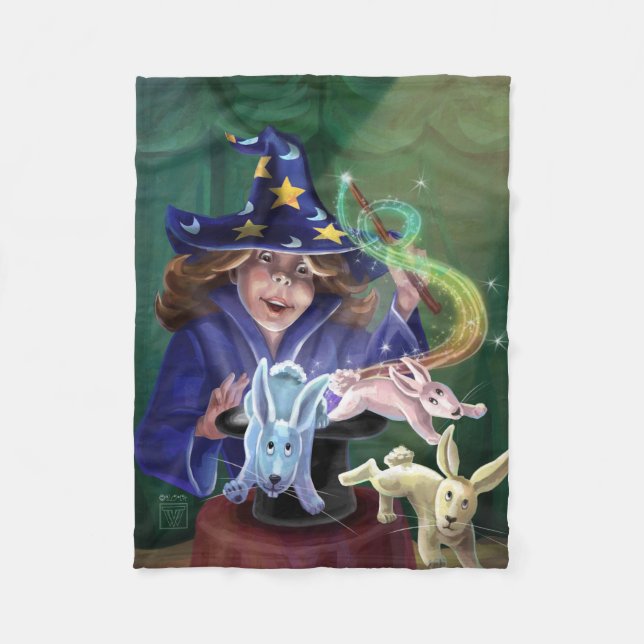 Rabbits from a Hat Magic Fleece Blanket (Front)