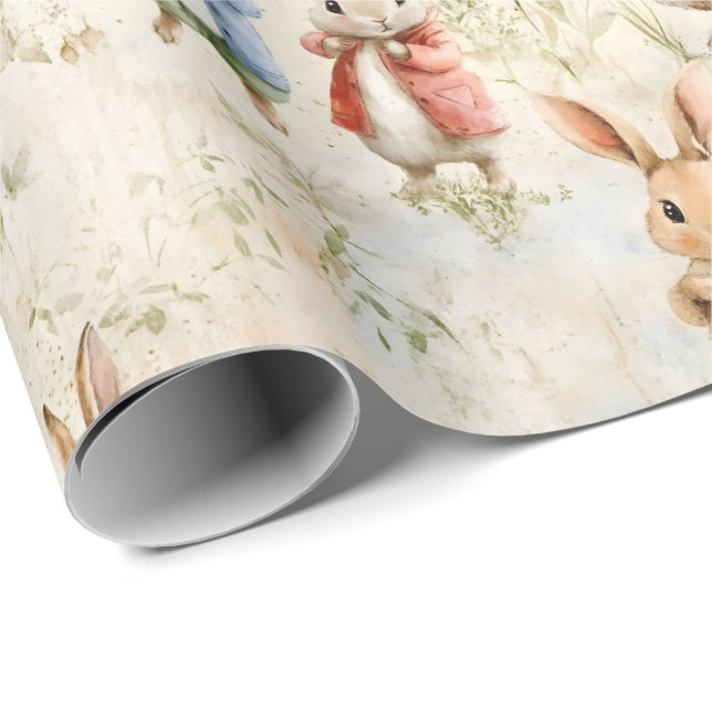Rabbits in jackets wrapping paper (Roll Corner)