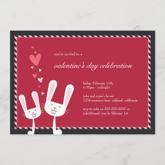 Rabbits in Love | Valentine's Party Invitation