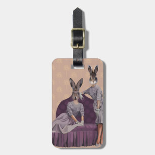 Rabbits in Purple Luggage Tag