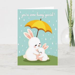 Rabbits In Rain Special Friend Card