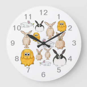 Rabbits. Large Clock