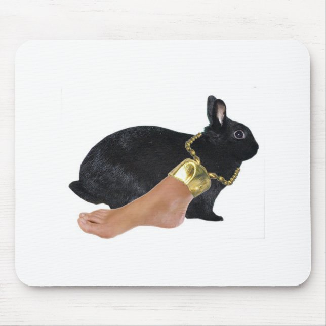 Rabbit's Lucky Human Foot Mouse Pad (Front)