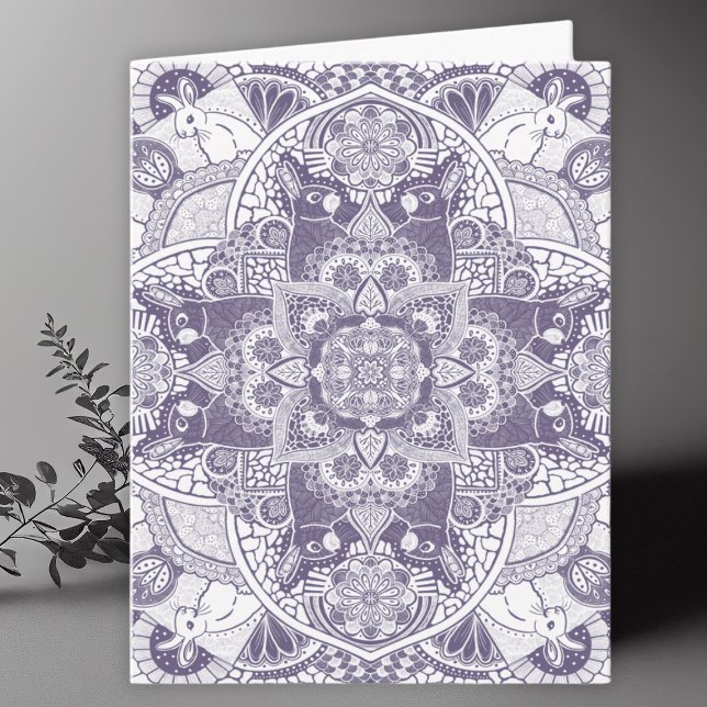 Rabbits Mandala Art Blank Thank You Card (Creator Uploaded)