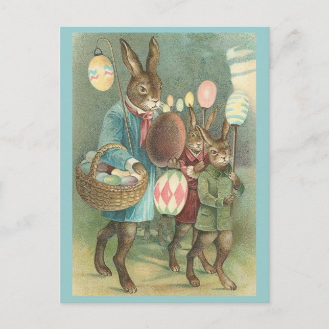Rabbits Night Out Postcard (Front)