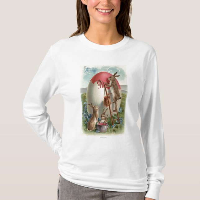 Rabbits Painting an Egg T-Shirt (Front)