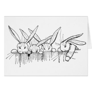Rabbits Peering Over Fence