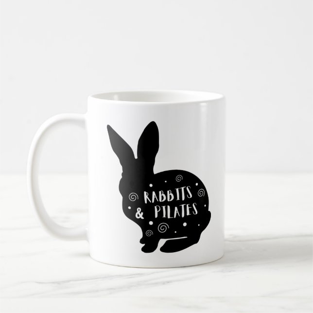 Rabbits & Pilates Coffee Mug (Left)
