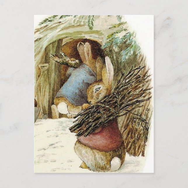 Rabbits Prepare for Winter by Beatrix Potter Postcard (Front)