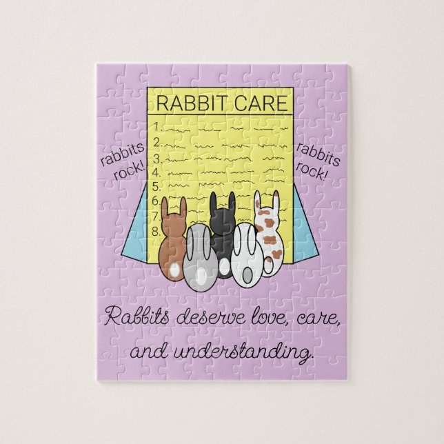 Rabbits Reading About Rabbit Care Jigsaw Puzzle (Vertical)