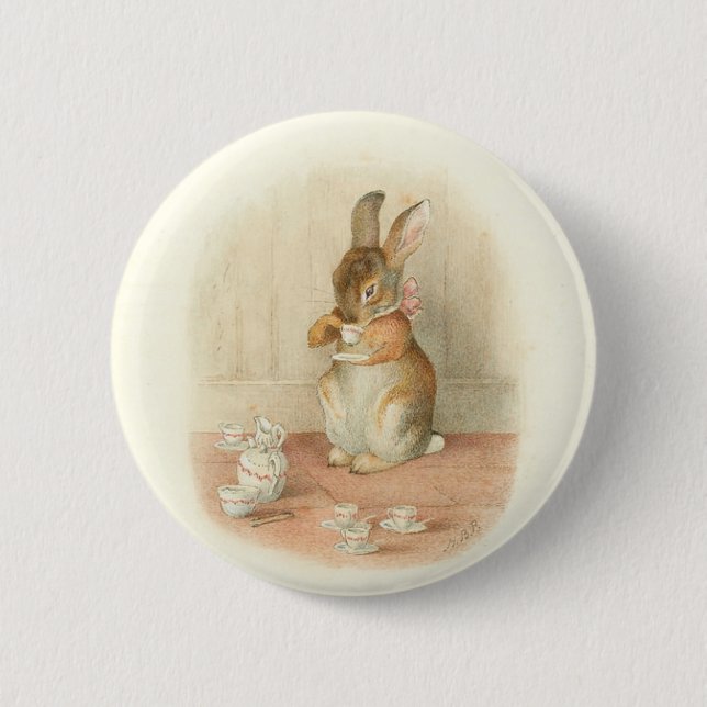 Rabbit's Tea Party 6 Cm Round Badge (Front)