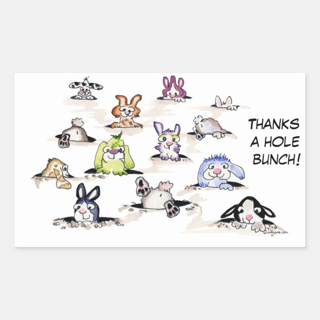 Rabbits: Thanks a Hole Bunch Sticker (Front)