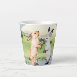 Rabbits Wedding Couple Country Garden Latte Mug