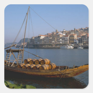 Rabelo Boats, Porto, Portugal Square Sticker