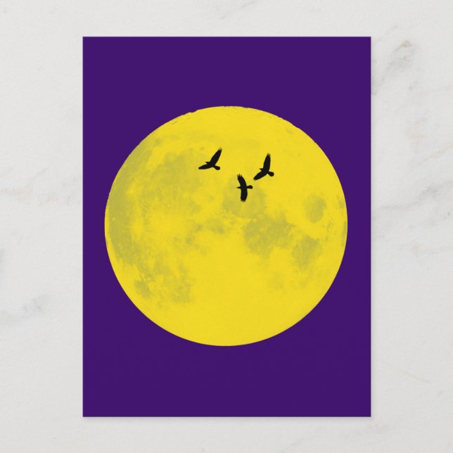 Raben Mond raven moon Postcard (Front)