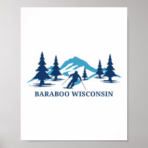 Raboo Wisconsin Ski Resort Skiing Skier Poster