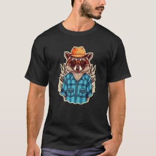 Raccon Wearing A Hat And Glasses - Cute Racoon Pr T-Shirt
