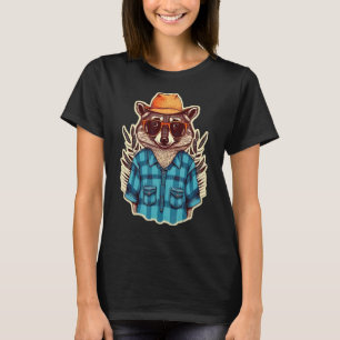 Raccon Wearing A Hat And Glasses  Cute Racoon T-Shirt