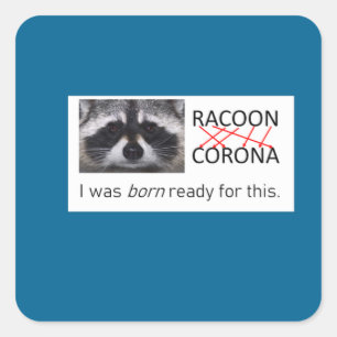 Raccoon anagram Corona got it covid 19 do the mask Square Sticker