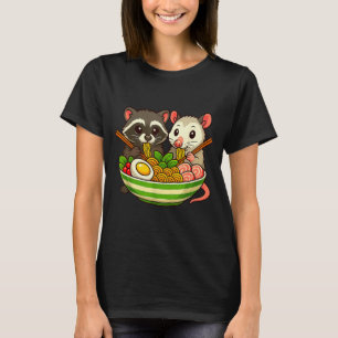 Raccoon And Ossum Eating Ramen Noodles T-Shirt