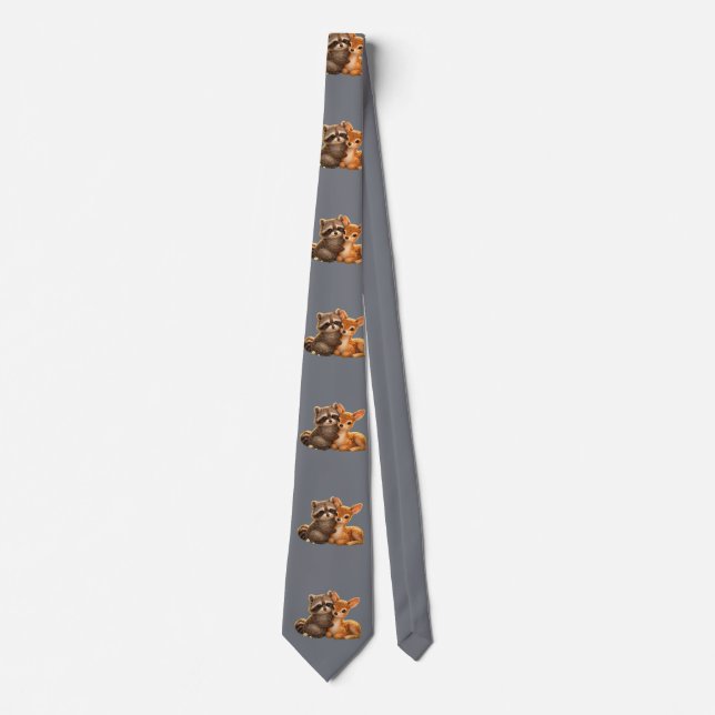 Raccoon and the fawn tie (Front)