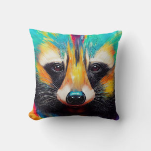 Raccoon Animal Discovery Adventure Nature Planet Cushion