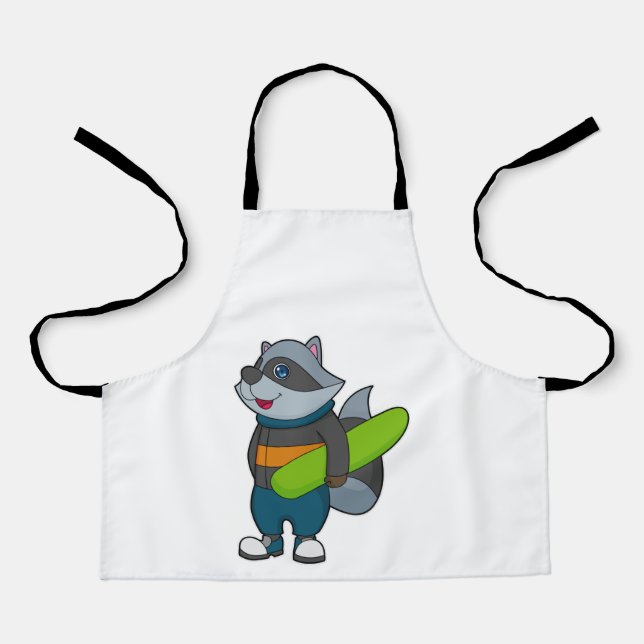 Raccoon as Snowboarder with Snowboard Apron (Front)